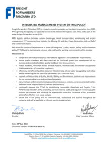 Integrated Management System (FFTMS) Policy